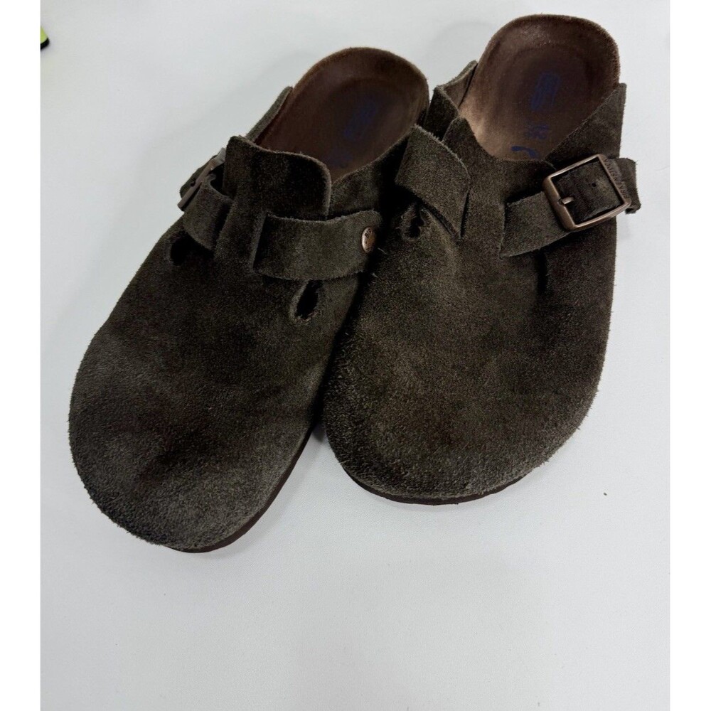 Birkenstock Boston Suede Leather Soft Footbed Unisex Shoes Clogs Sz 42